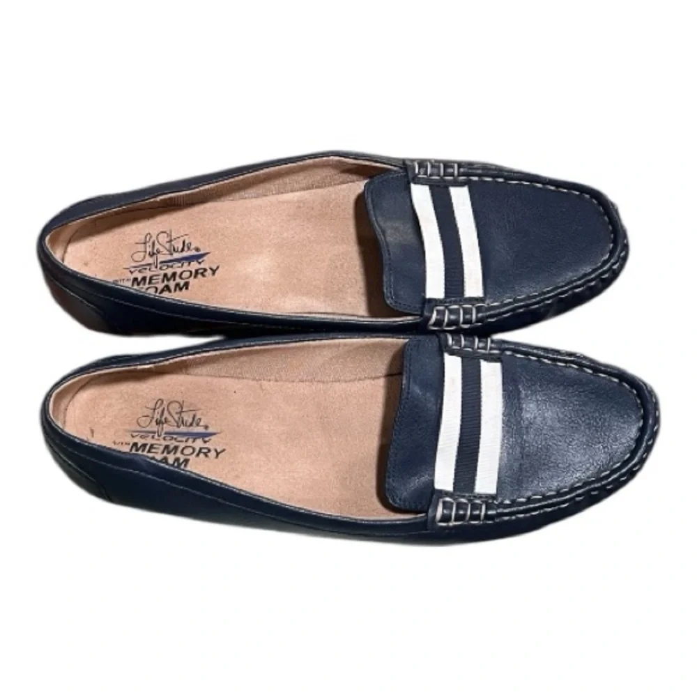 LifeStride Womens Navy Loafers Size 11M Memory Foam Comfort Shoes‎